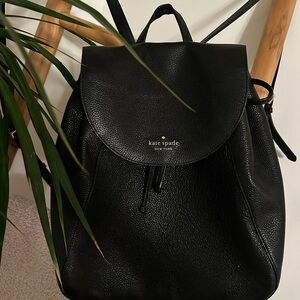Kate Spade Black Leather Backpack